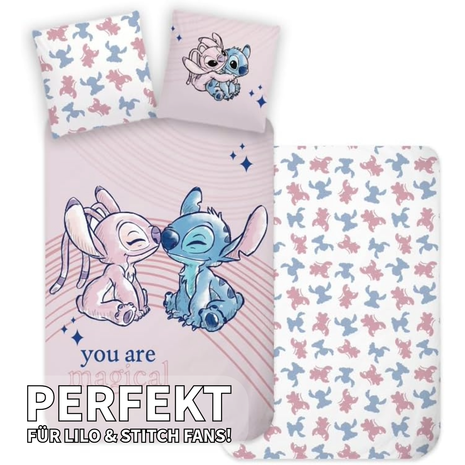 Disney Lilo & Stitch Bettwäsche Set You Are Magical 135x200cm/80x80cm