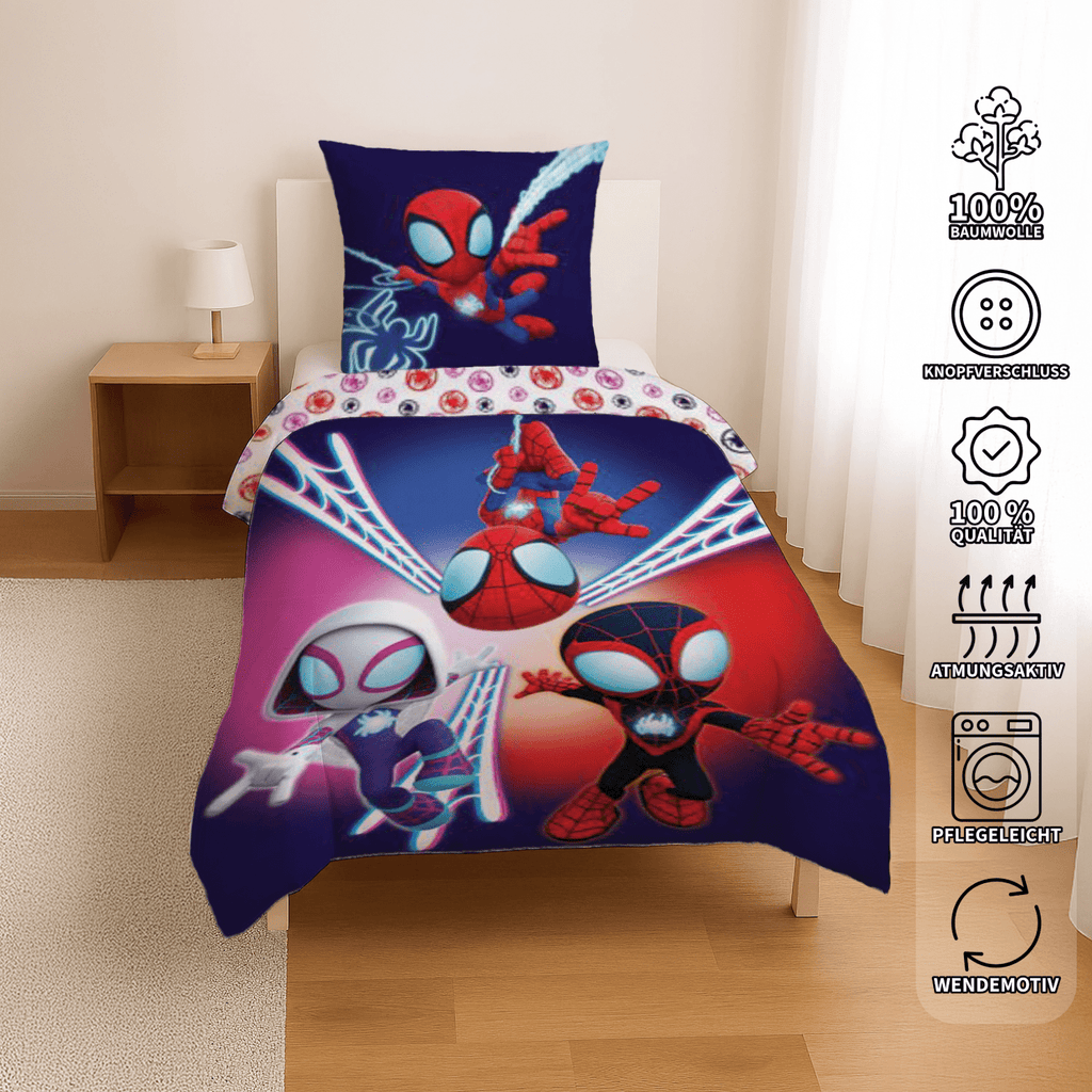 Spidey und seine Super-Freunde Bettwäsche-Set 135x200cm 80x80cm