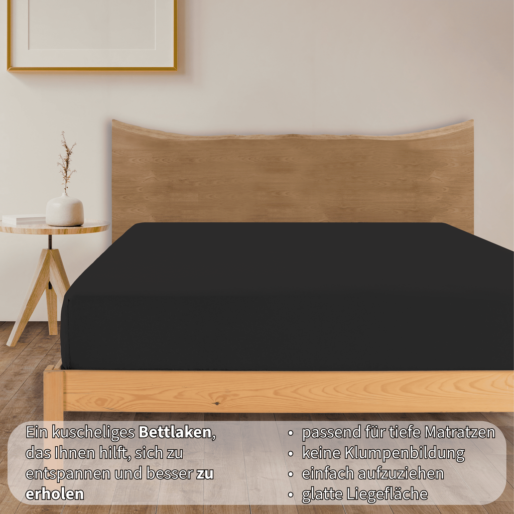 Jersey Spannbettlaken Baumwolle 90x200+30 cm, diverse Farben