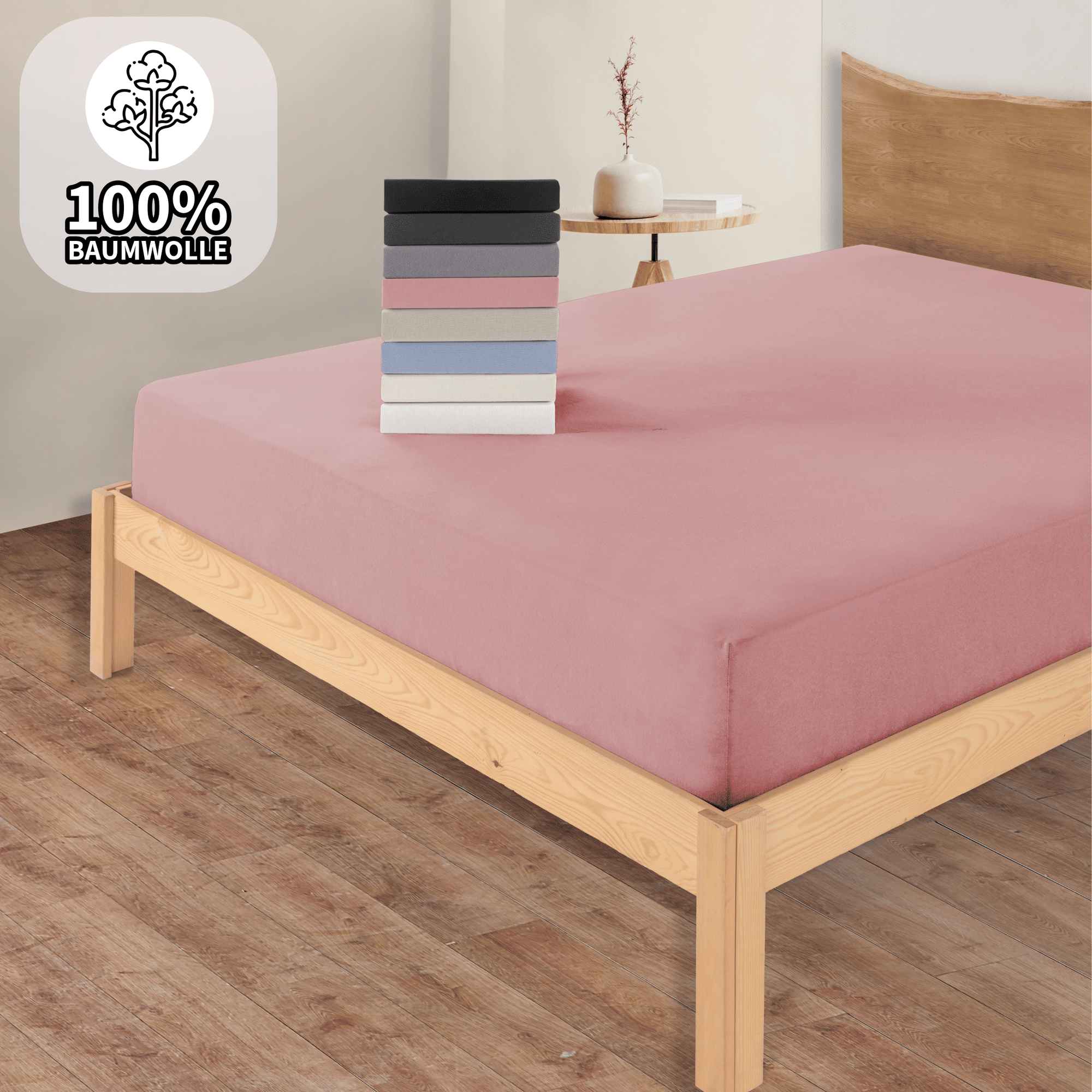 Jersey Spannbettlaken Baumwolle 100x200+30 cm, diverse Farben