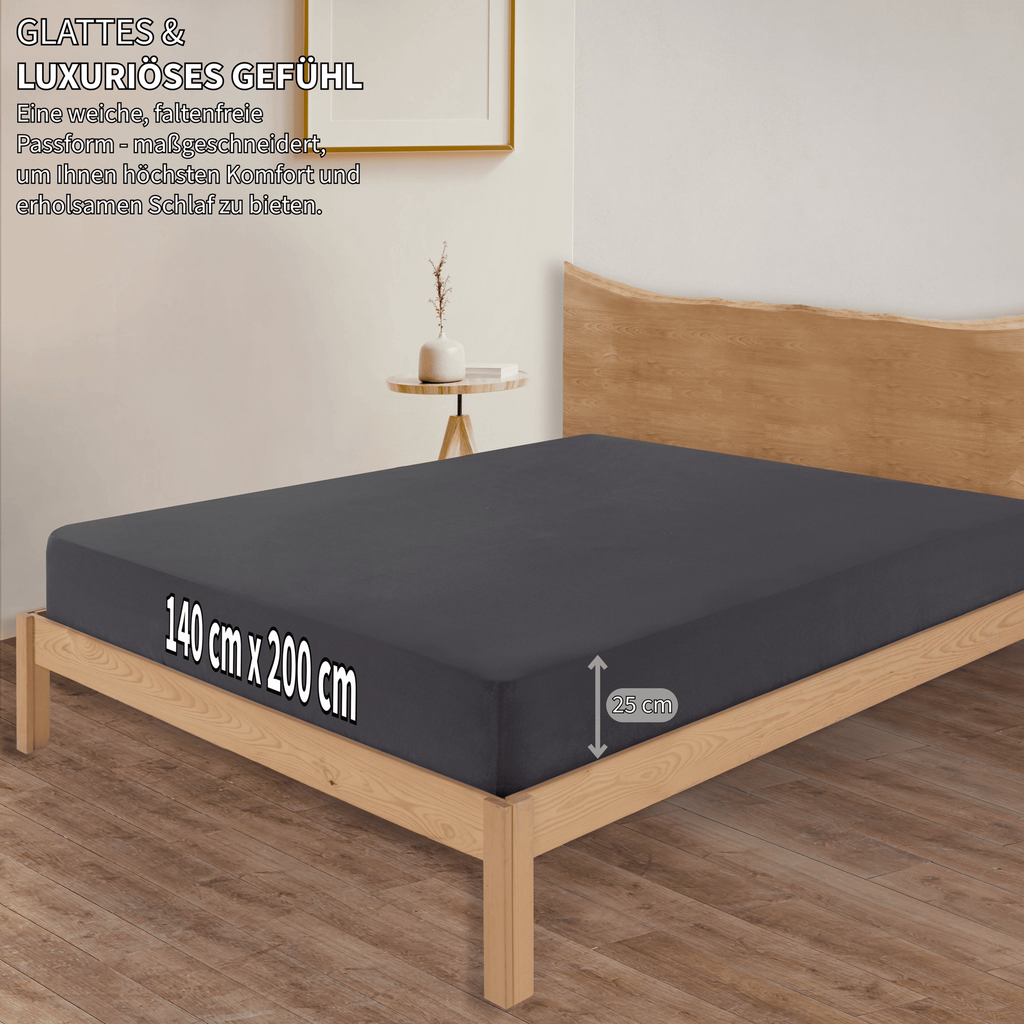 Jersey Spannbettlaken Baumwolle 140x200+30 cm, diverse Farben