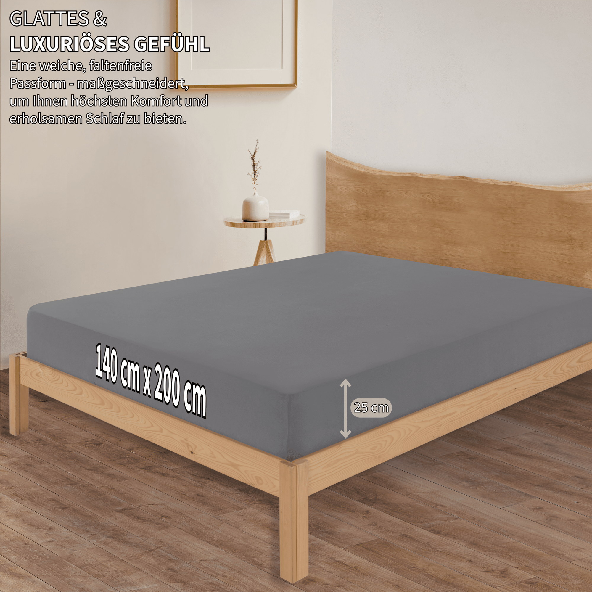 Jersey Spannbettlaken Baumwolle 140x200+30 cm, diverse Farben