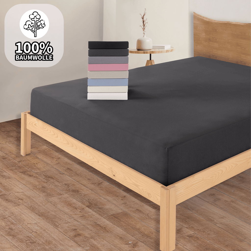 Jersey Spannbettlaken Baumwolle 140x200+30 cm, diverse Farben