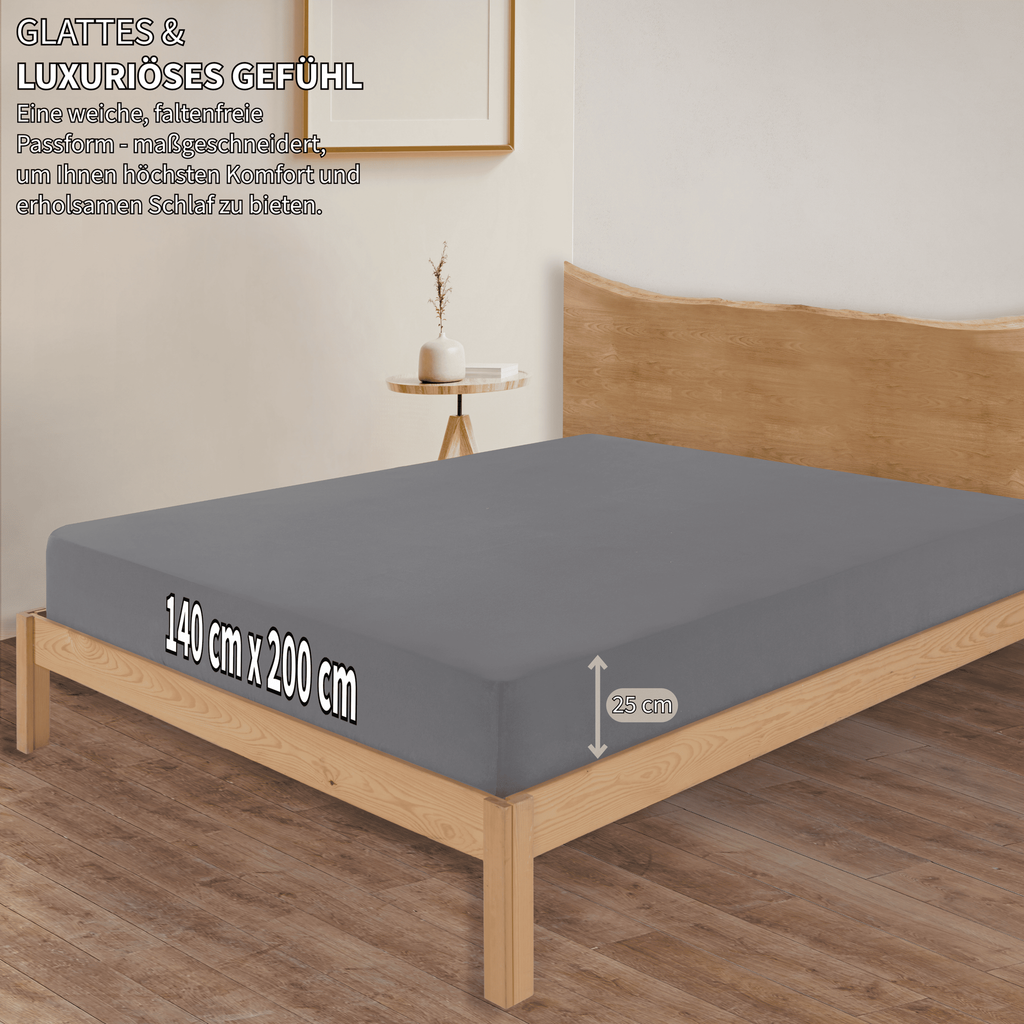 Jersey Spannbettlaken Baumwolle 140x200+30 cm, diverse Farben