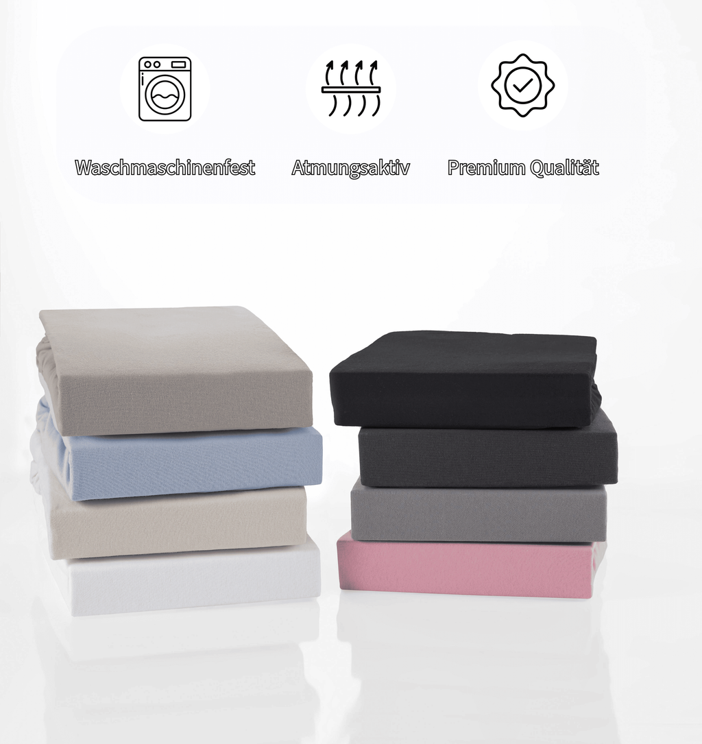 Jersey Spannbettlaken Baumwolle 140x200+30 cm, diverse Farben