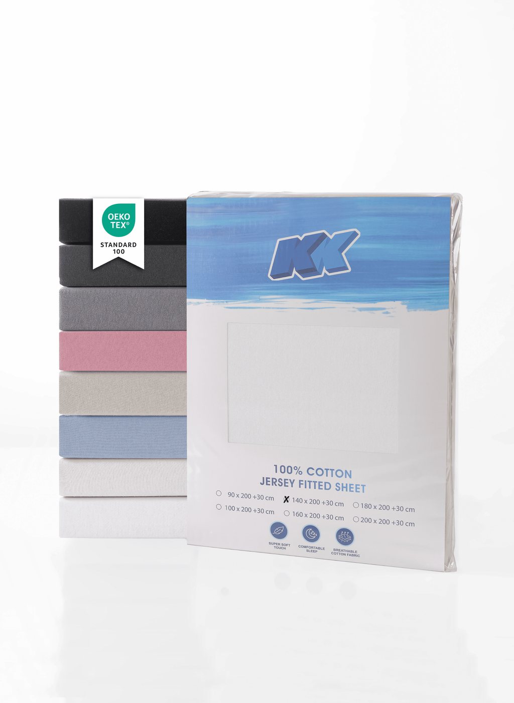 Jersey Spannbettlaken Baumwolle 140x200+30 cm, diverse Farben