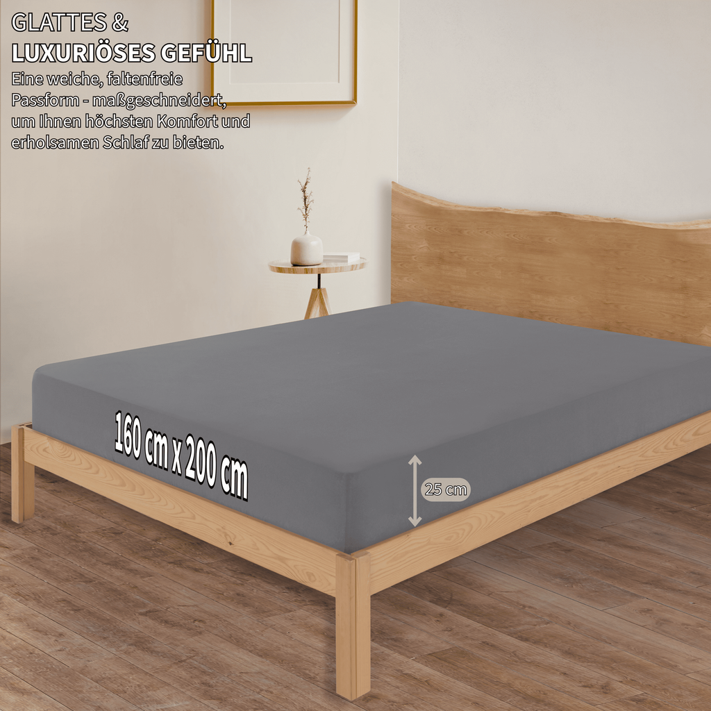 Jersey Spannbettlaken Baumwolle 160x200+30 cm, diverse Farben
