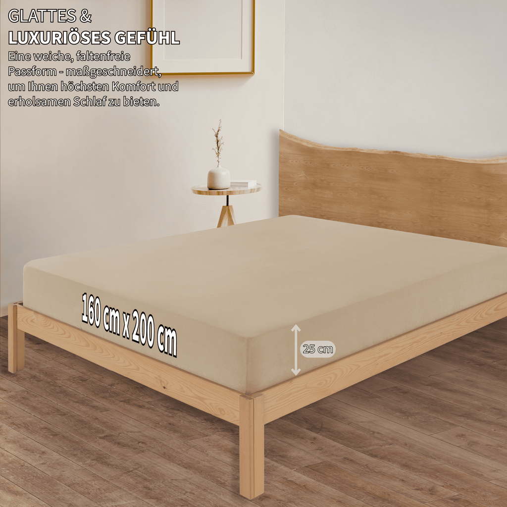 Jersey Spannbettlaken Baumwolle 160x200+30 cm, diverse Farben