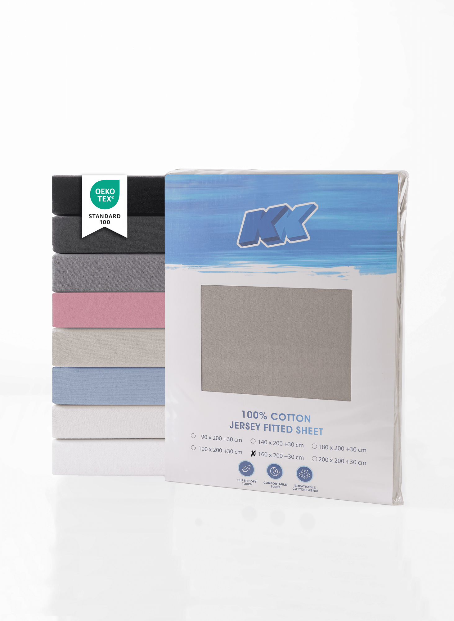 Jersey Spannbettlaken Baumwolle 160x200+30 cm, diverse Farben