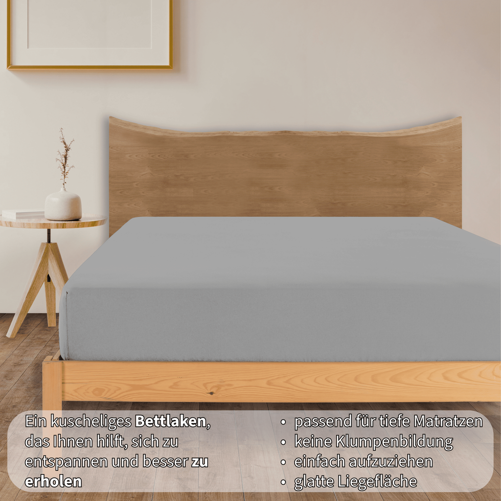 Jersey Spannbettlaken Baumwolle 180x200+30 cm, diverse Farben