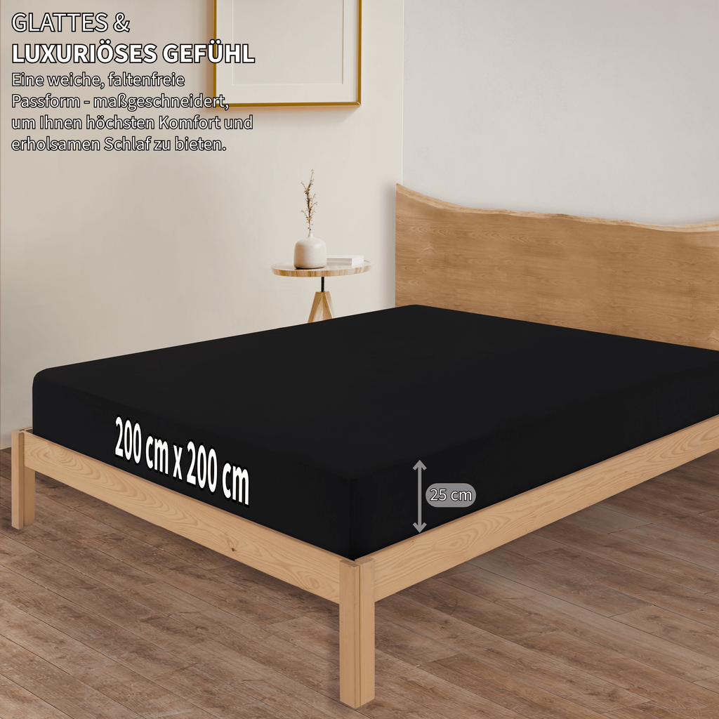 Jersey Spannbettlaken Baumwolle 200x200+30 cm, diverse Farben