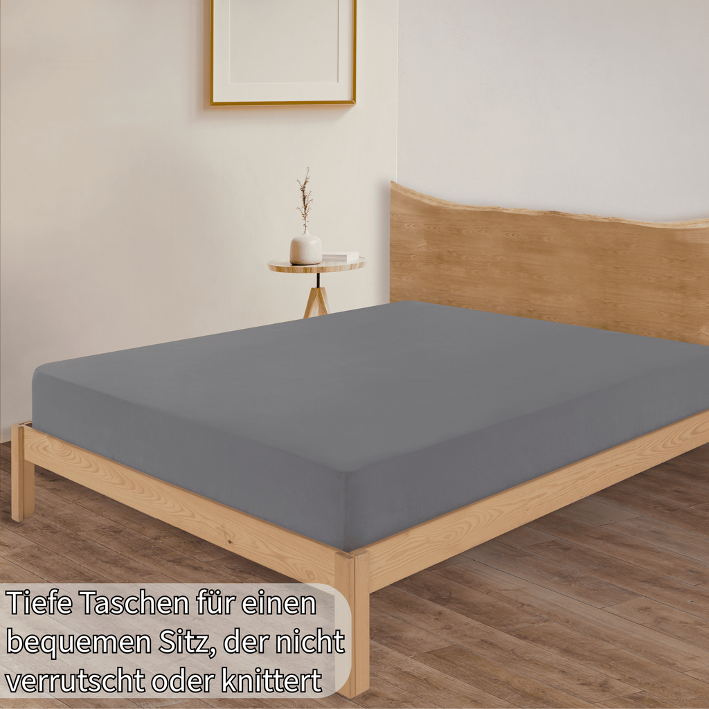 Jersey Spannbettlaken Baumwolle 200x200+30 cm, diverse Farben