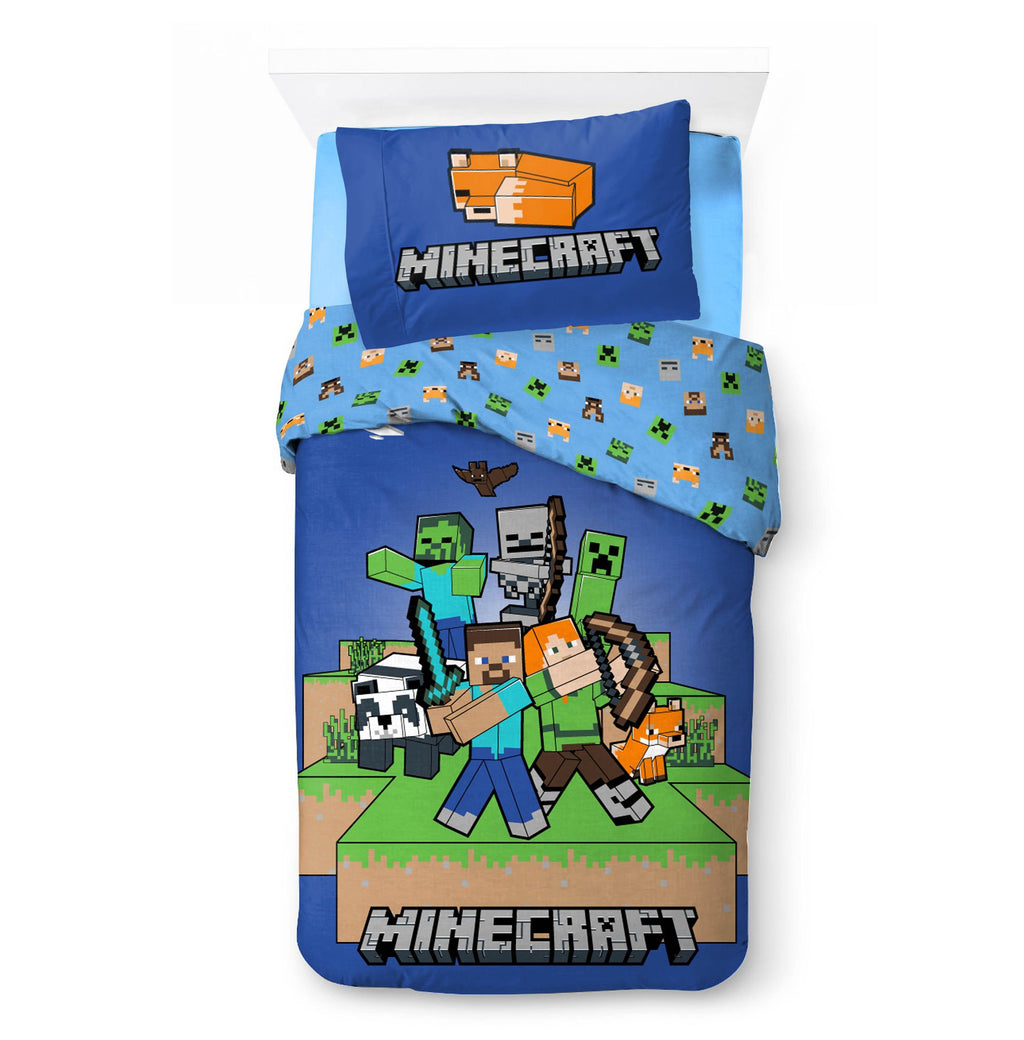 Minecraft Bettwäsche-Set Ready to Survive 135x200cm 80x80cm