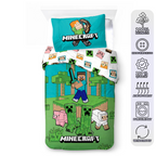 Minecraft Bedding Set Jungle Explore 135x200cm 80x80cm