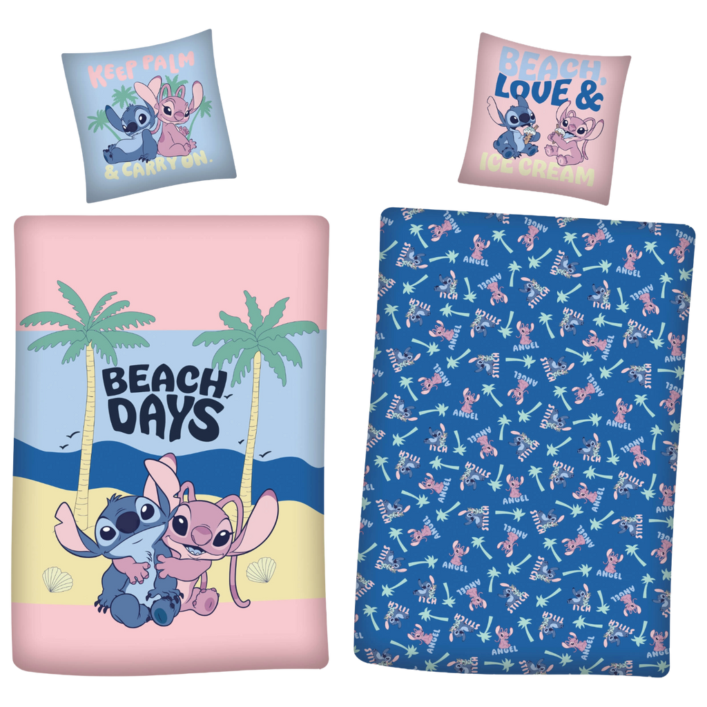 Disney Lilo & Stitch Bettwäsche Set Beach Days 135x200cm/80x80cm