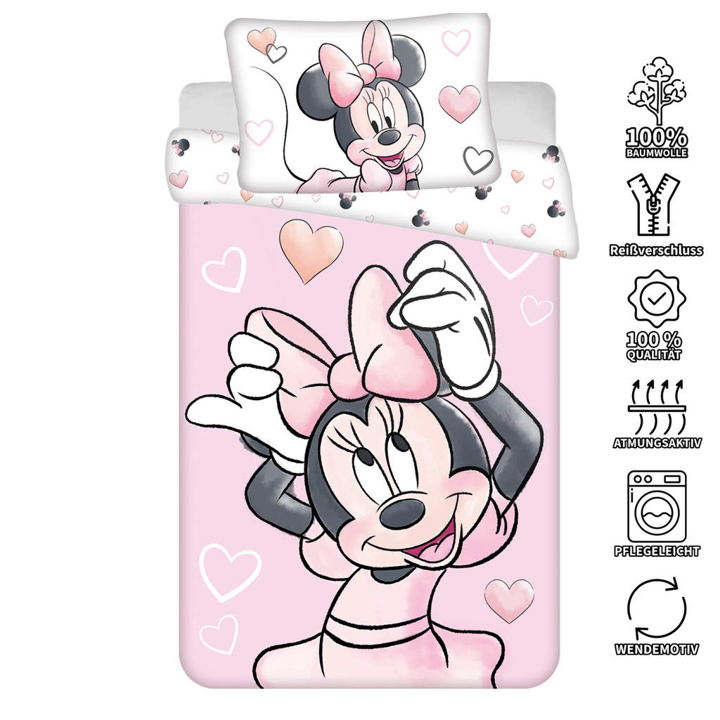 Disney Minnie Mouse Baby Bettwäsche Blush Pink 100 x 135 cm