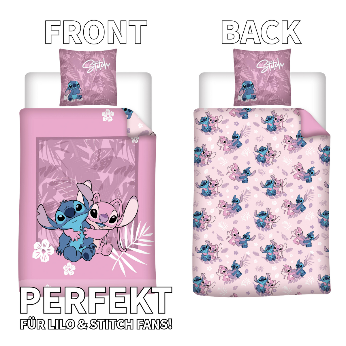Disney Lilo und Stitch Flanell Wende Bettwäsche 2tlg 135 x 200 cm