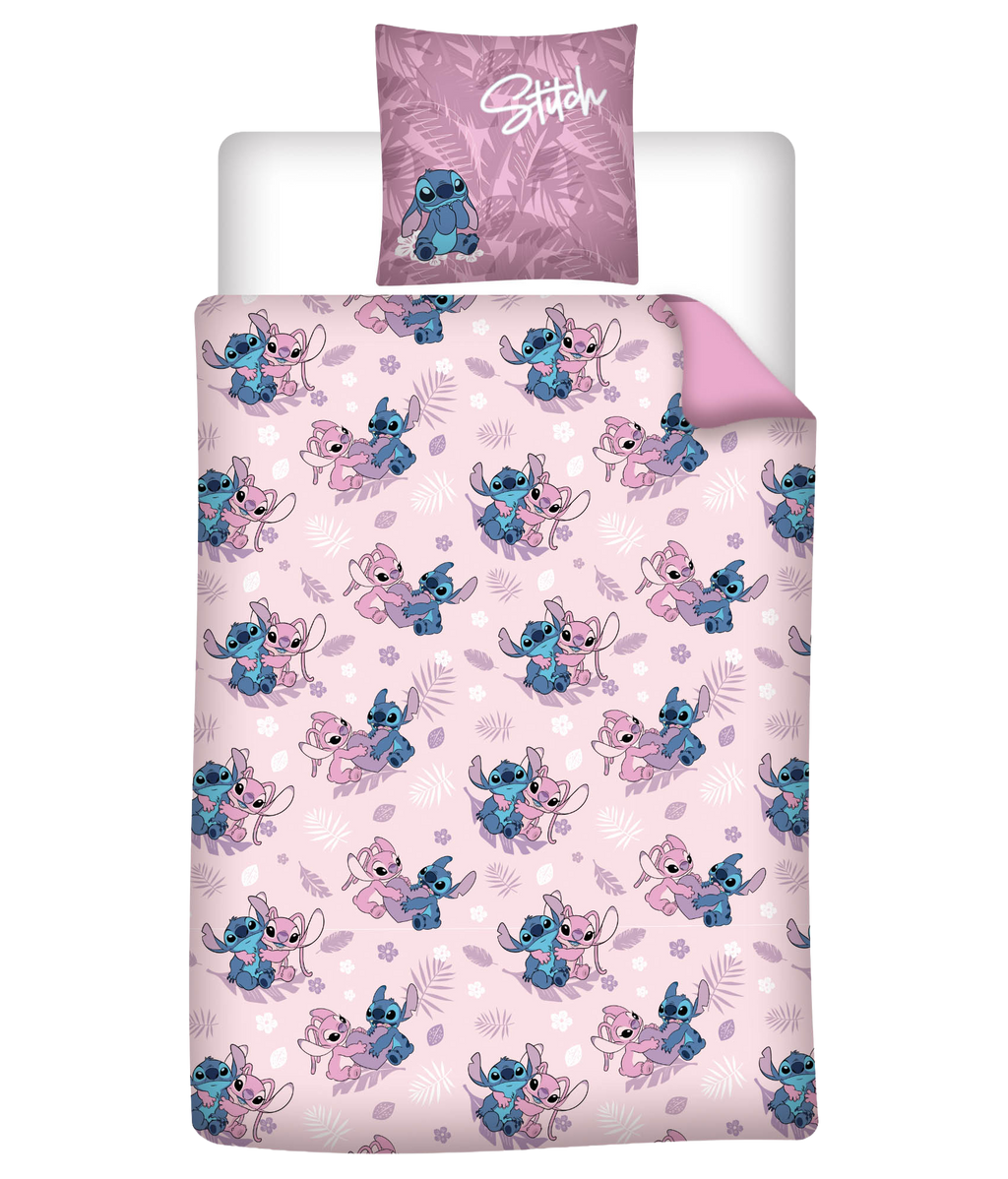 Disney Lilo and Stitch Flannel Reversible Bedding Set, 2-Piece, 135 x 200 cm