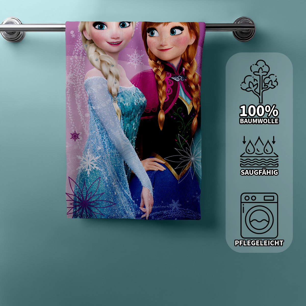 Anna Elsa Frozen Eiskönigin Duschtuch Badetuch Handtuch 70 x 140cm