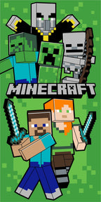 Minecraft Steve und Mobs Duschtuch Badetuch Strandtuch 70 x 140cm Motiv