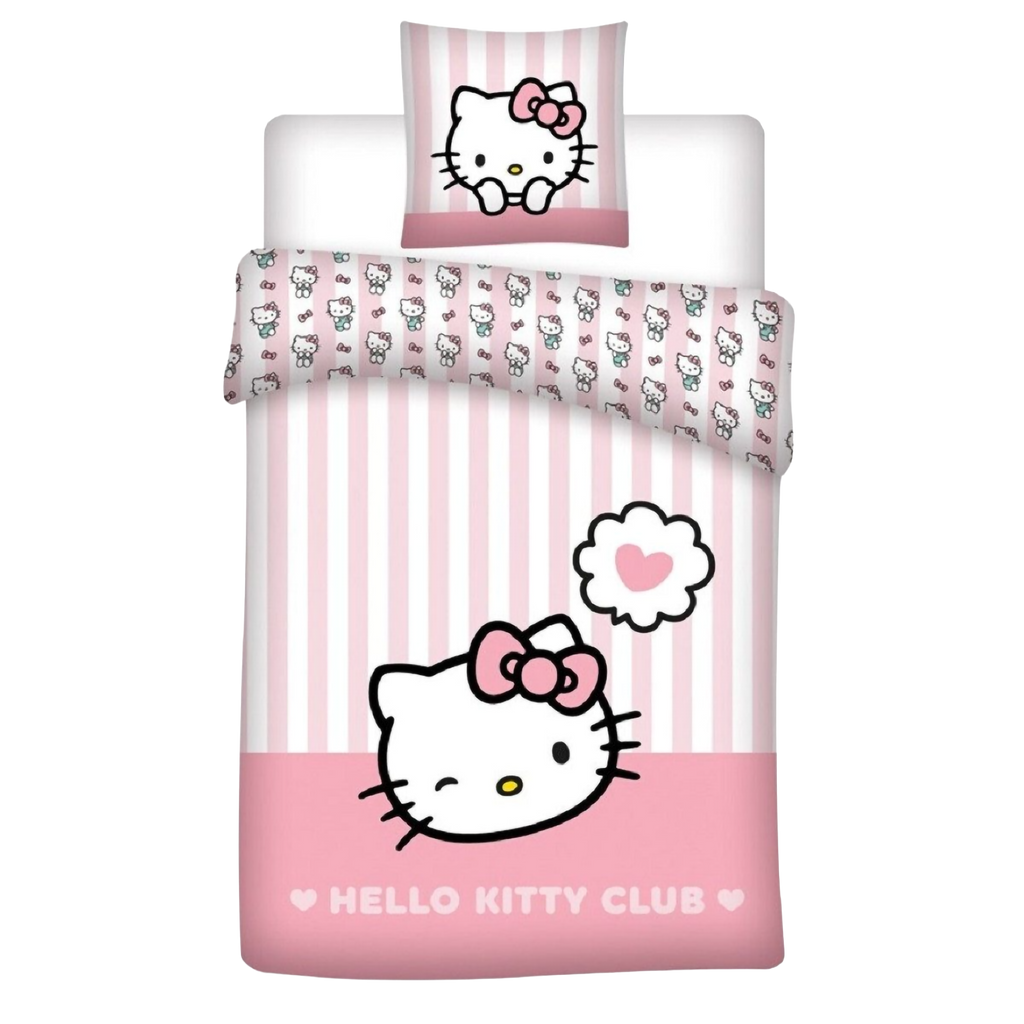 Hello Kitty Club Wende Bettwäsche Set 2tlg 135 x 200 cm / 80 x 80 cm