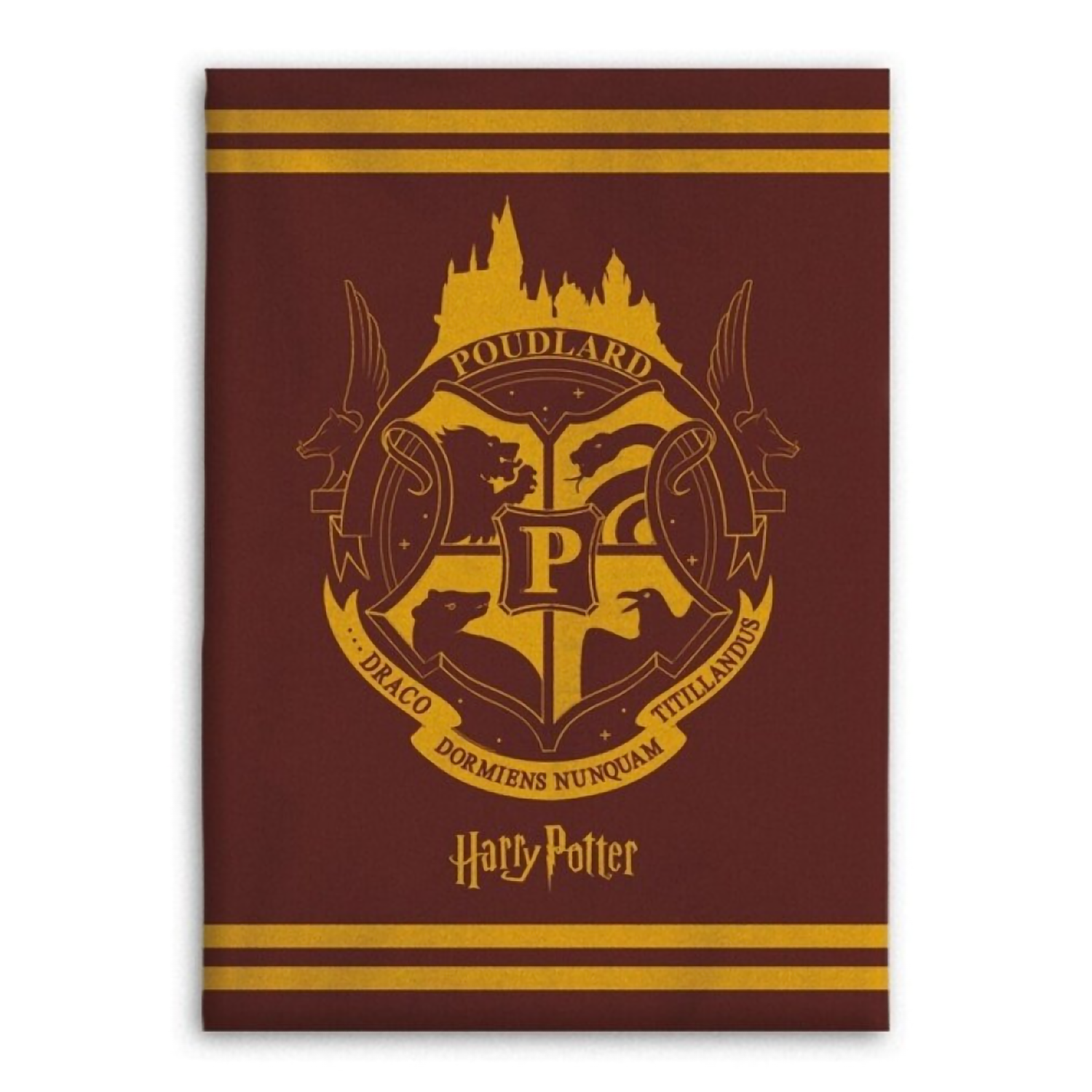 Harry Potter Hogwarts Wappen Flauschdecke Wohndecke 130 x 160 cm