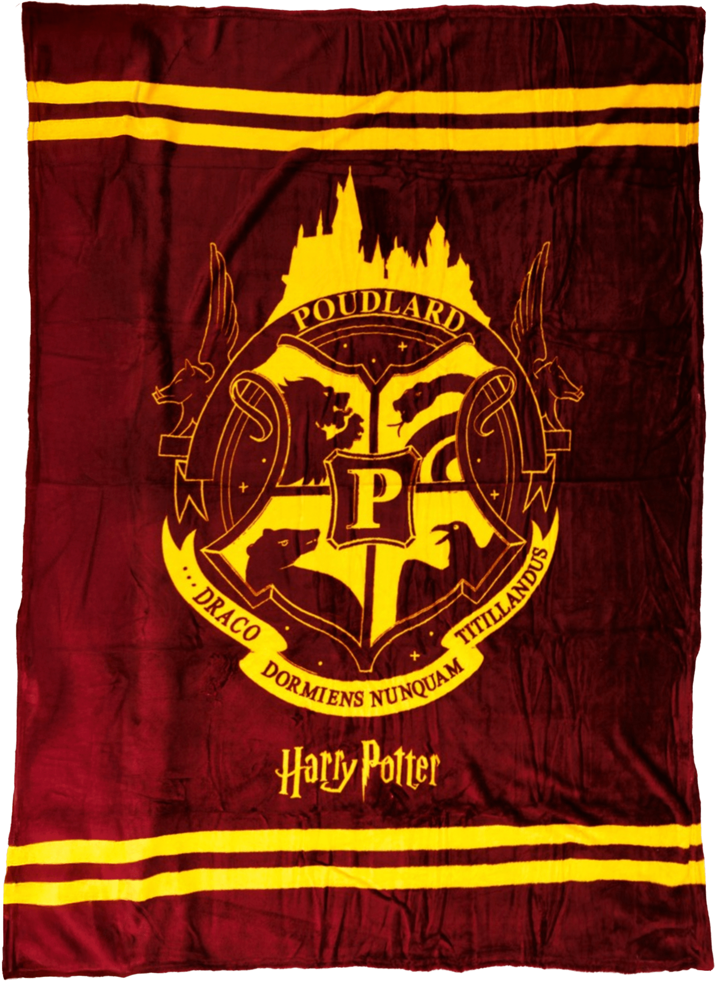 Harry Potter Hogwarts Wappen Flauschdecke Wohndecke 130 x 160 cm