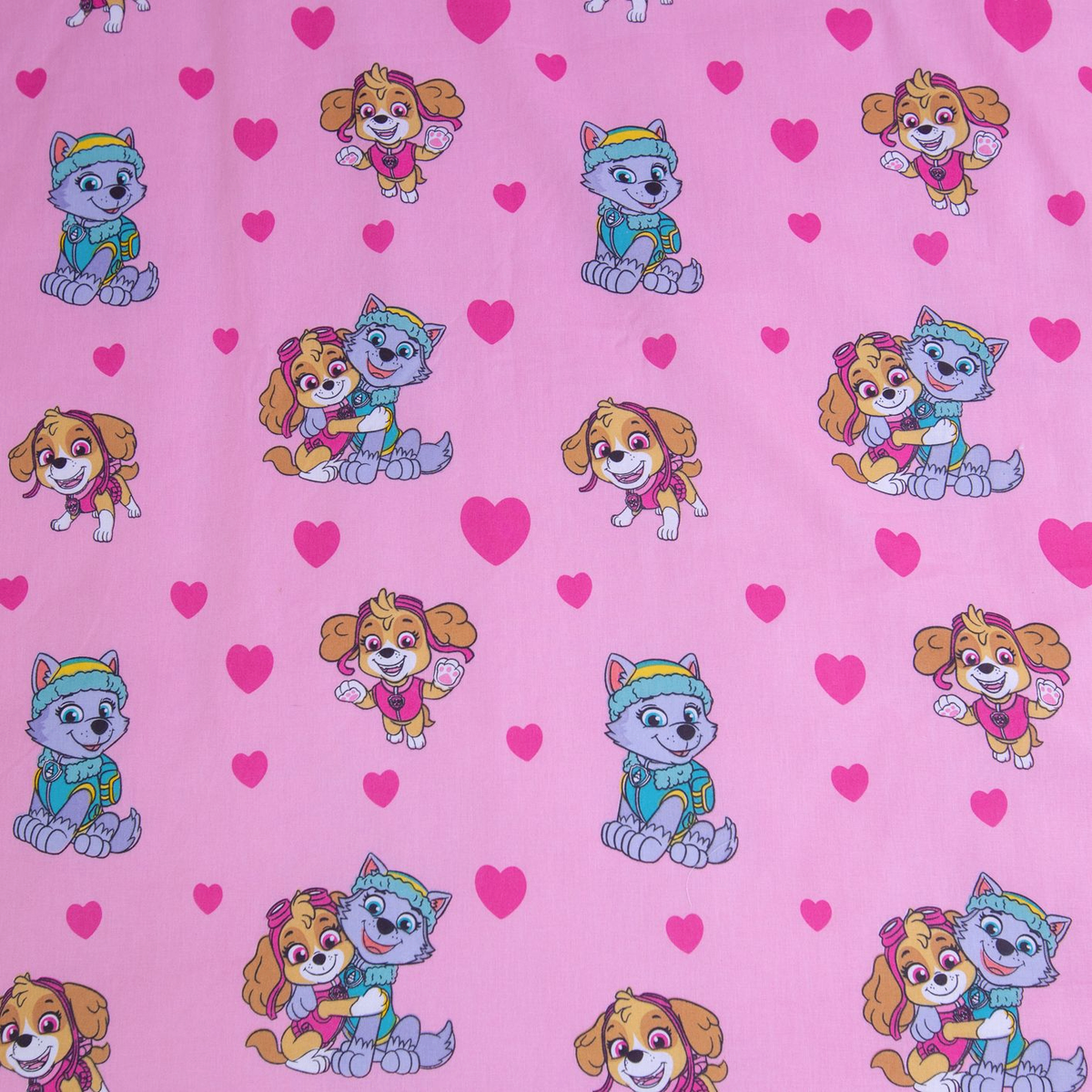 Nahaufnahme vom Design auf der Rückseite von der Paw Patrol Babybettwäsche Skye & Everest 100x135 cm 100% Baumwolle