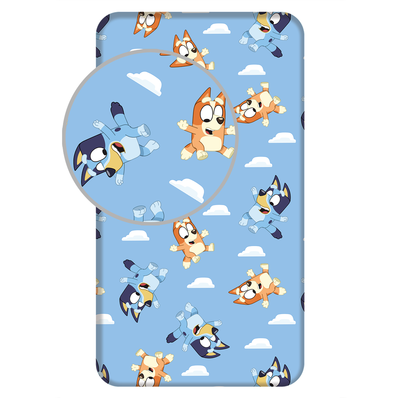 Bluey & Bingo Spannbettlaken 90 x 200 + 25 cm 100% Baumwolle