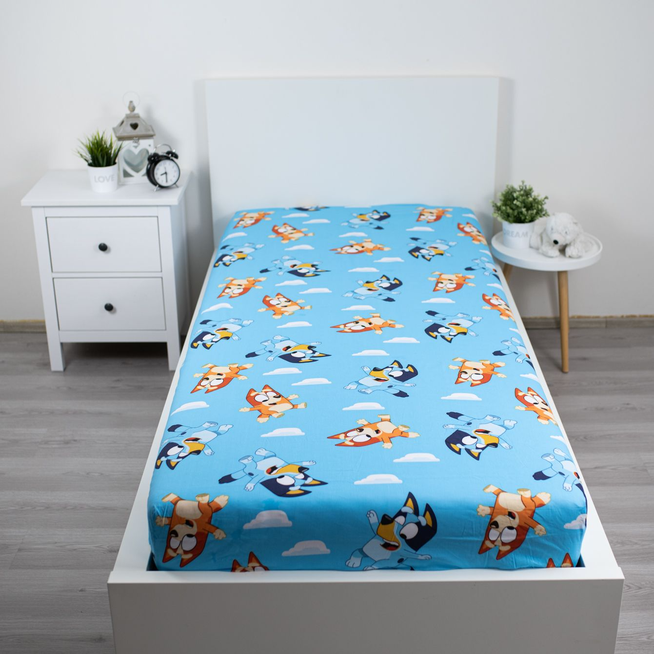 Bluey & Bingo Spannbettlaken 90 x 200 + 25 cm 100% Baumwolle
