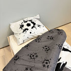 Football Player Bedding Set, Black and White, 135 x 200 cm, 100% Cotton