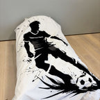 Football Player Bedding Set, Black and White, 135 x 200 cm, 100% Cotton