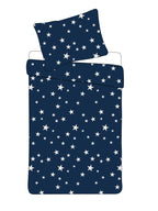 White Stars Reversible Bedding Set 135x200 cm 100% Microfiber