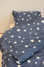 White Stars Reversible Bedding Set 135x200 cm 100% Microfiber