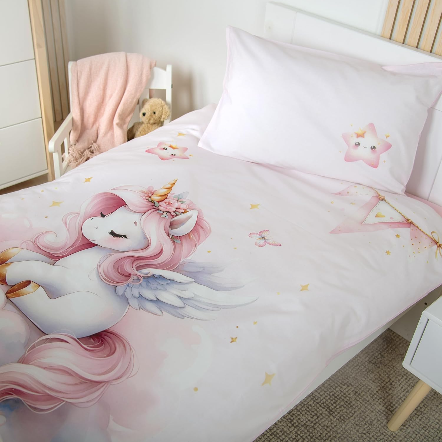 Herding Einhornzauber Baby Bettwäsche Einhorn 100 x 135 cm Baumwolle