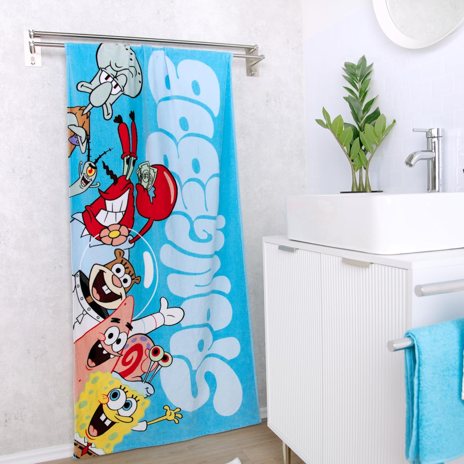 SpongeBob Velourstuch Badetuch Strandtuch 75 x 150 cm 100% Baumwolle