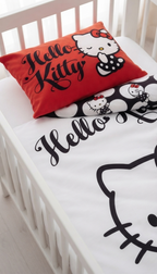 Kissenbezug von Hello Kitty Baby Bettwäsche Set 100x135 cm / 40x60 cm 100% Baumwolle