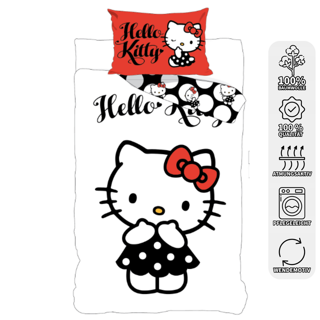 Hello Kitty Baby Bettwäsche Set 40 x 60 und 100 x 135 cm Baumwolle