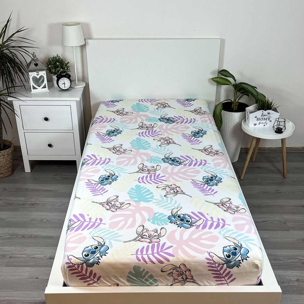 Lilo and Stitch fitted sheet, fitted bed sheet, bed sheet 90 x 200 cm
