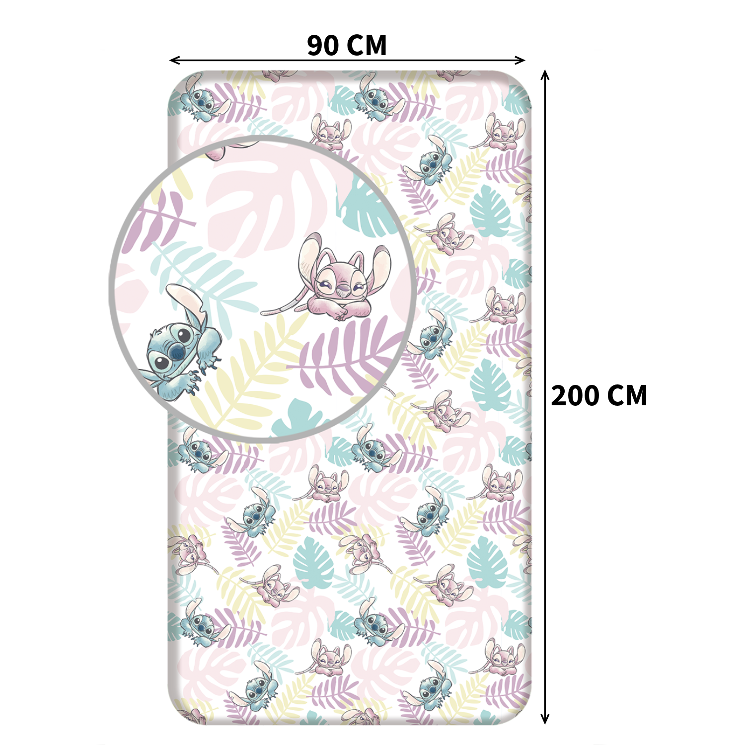 Lilo und Stitch Spannbetttuch Spannbettlaken Bettlaken 90 X 200 cm