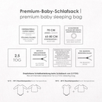 Produkteigenschaften und Warnhinweise des Schlafsacks 70 cm Länge