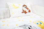Herding Looney Tunes Baby Bettwäsche 2 tlg 100 x 135 cm 100% Baumwolle Bugs Bunny, Tweety, Sylvester, Taz Kopfkissen, sowie Vorderseite und Rückseite des Bettbezugs