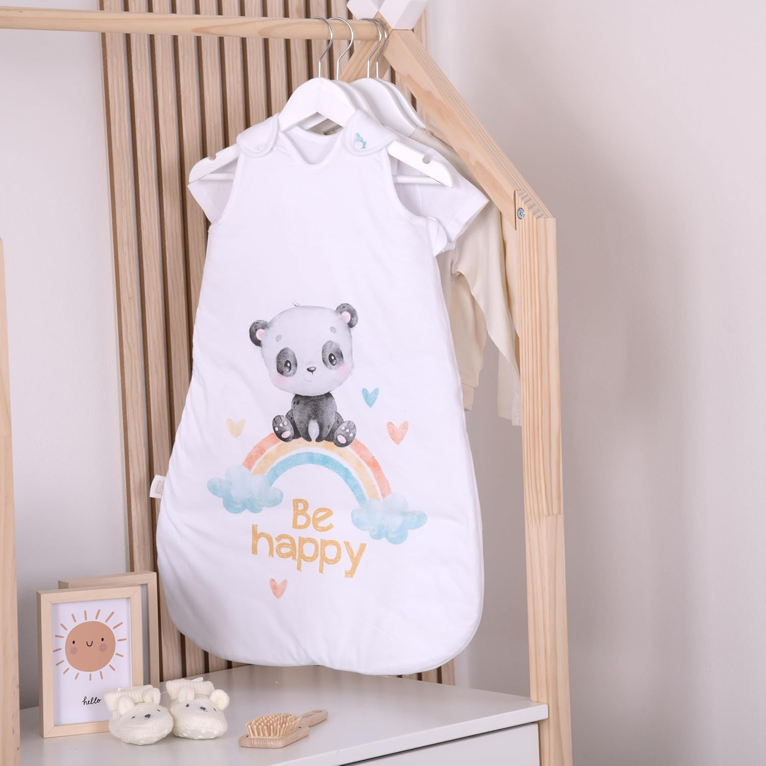 Herding Ganzjahres-Schlafsack für Babys Regenbogen Panda Baumwolle