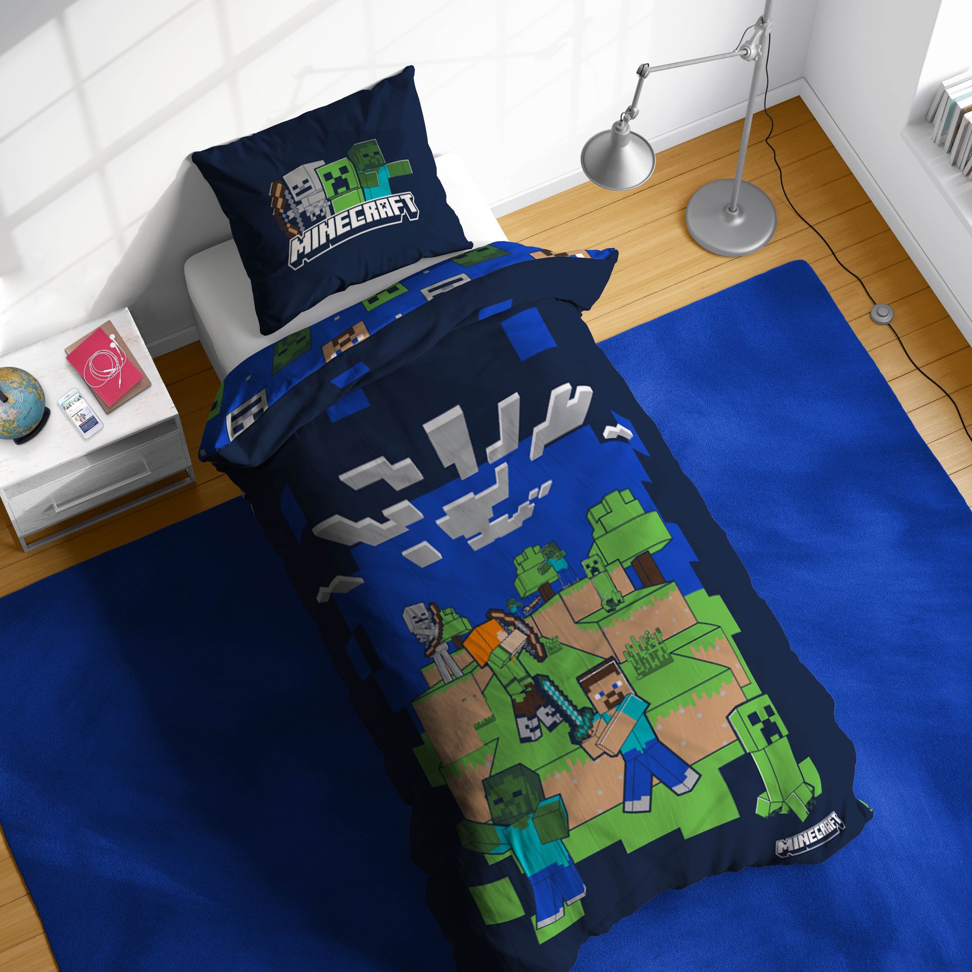 Minecraft I Got Your Back Bettwäsche Set 2 tlg 135 x 200 cm Baumwolle Ansicht von oben.