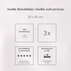 Wandbilder-Set Waldfreunde Tiere 3er-Pack 20 x 30 cm 100% Baumwolle. 100% Baumwolle, 3 Stück, Hochwertig und Langlebig, Nachhaltig und Fair.