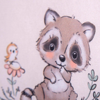 Wandbilder-Set Waldfreunde Tiere 3er-Pack 20 x 30 cm 100% Baumwolle Nahaufnahme vom Waschbär.