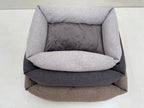 Hundebett Katzenbett / S / Graphite, Stone, Golden Brown gestapelt. Ansicht von oben.