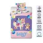 Bluey Einhorn Baby Bettwäsche Set 2 tlg. 100x135 cm 40x60cm Baumwolle mit Eigenschaften.