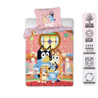 Bluey Familie Baby Bettwäsche Set 2 tlg. 100x135 cm 40x60cm Baumwolle mit Eigenschaften