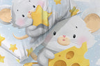Baby Bettwäsche Set mit Maus & Käse 2 tlg. 100x135 cm 100% Baumwolle Nahaufnahme vom Motiv.